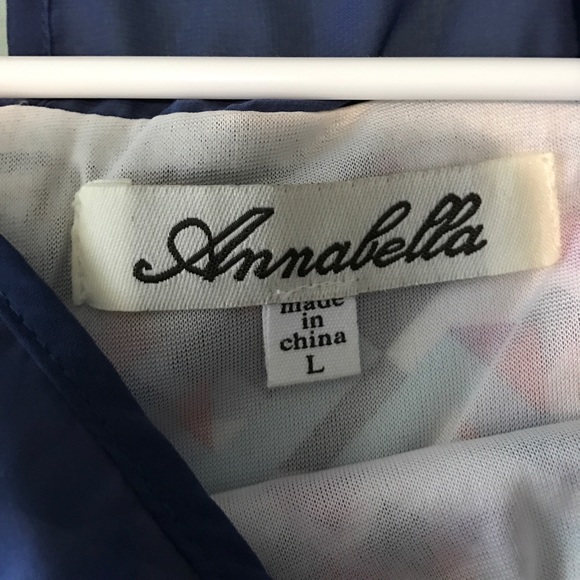 Sheer blue and patterned dress - Picture 3 of 5